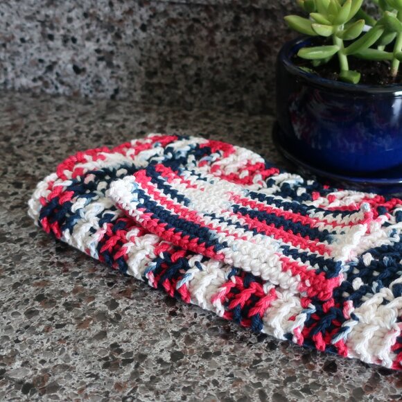 Multicolored Crochet Dish Drying Mats 100% Cotton Kitchen - Picture 10 of 10